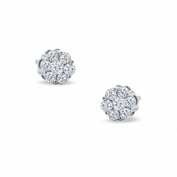 Diamond sales earrings flower