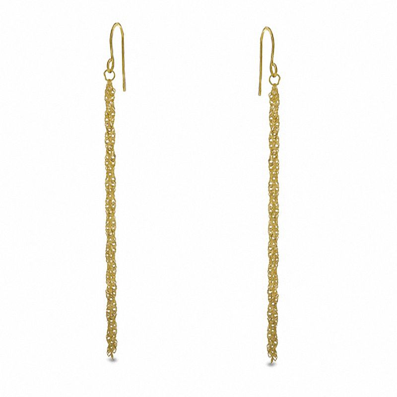 Main Image 1 of 14K Gold Triple Strand Drop Earrings