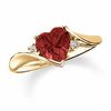 Thumbnail Image 0 of Heart-Shaped Garnet Ring in 10K Gold with Diamond Accents