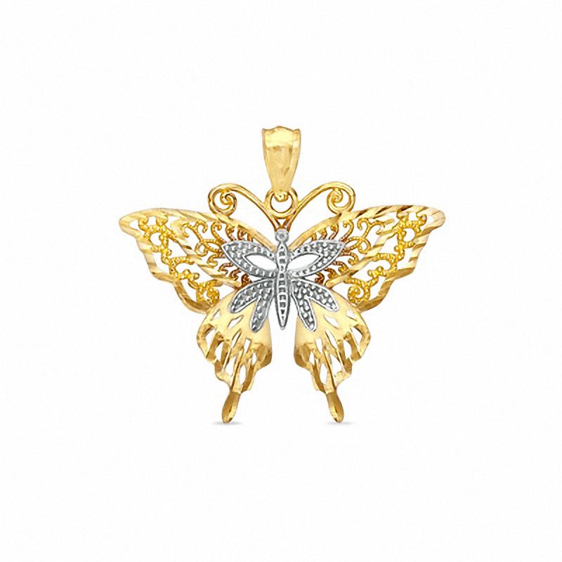 Main Image 1 of Butterfly Charm in 10K Two-Tone Gold