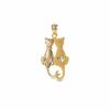 Thumbnail Image 1 of 10K Gold Sitting Cats Charm Pendant