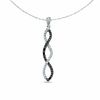 Thumbnail Image 0 of 0.25 CT. T.W. Enhanced Black and White Diamond Twine Pendant in 10K White Gold