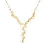 Thumbnail Image 1 of 10K Gold Diamond-Cut Leaf "Y" Necklace