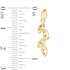 10K Gold Diamond-Cut Leaf Drop Earrings