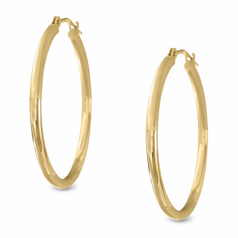14K Gold 29mm Hoop Earrings