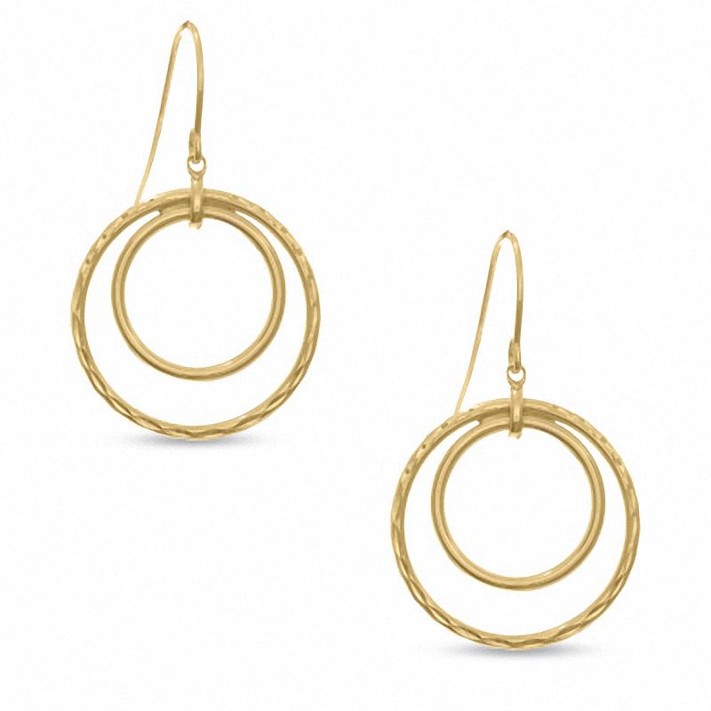 14K Gold Double Hoop Earrings|Peoples Jewellers