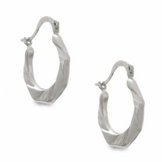 14K White Gold T-Rex Hoop Earrings