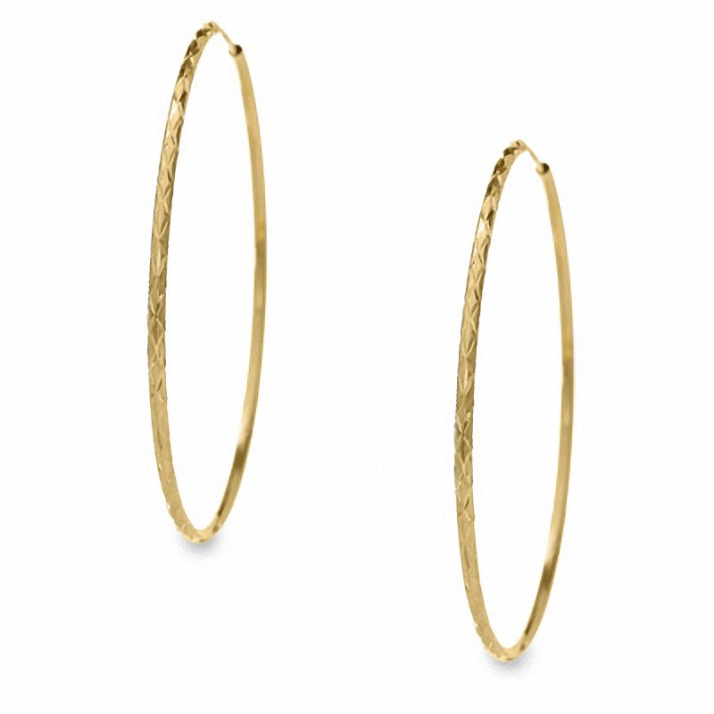 14K Gold 47mm Gypsy Hoop Earrings