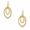 Thumbnail Image 0 of 14K Gold Double Oval Dangle Drop Earrings