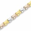 Thumbnail Image 1 of 10K Tri-Tone Gold "X" Bracelet