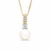Thumbnail Image 1 of Freshwater Cultured Pearl and Diamond Accent Pendant in 10K Gold