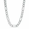 Thumbnail Image 0 of Men's 8.0mm Pavé Figaro Chain Bracelet in Sterling Silver - 9.0"