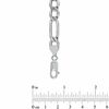 Thumbnail Image 1 of Men's 8.0mm Pavé Figaro Chain Bracelet in Sterling Silver - 9.0"