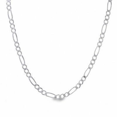 Men's 6.9mm Figaro Chain Necklace in Sterling Silver - 22"