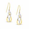 Thumbnail Image 0 of 14K Two-Tone Gold Heart and Teardrop Earrings