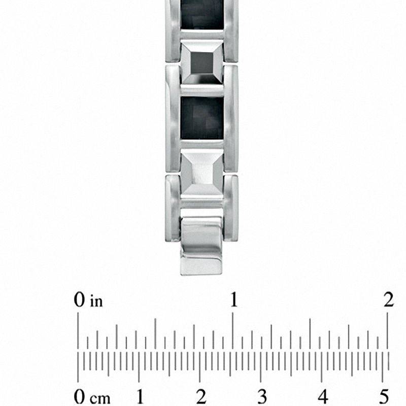 Tungsten and Stainless Steel Bracelet with Black Carbon Fibre Accents