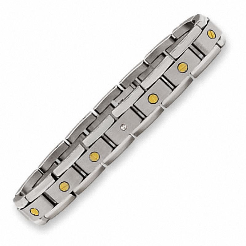 Men's Titanium Bracelet with 10K Gold Screw Accents|Peoples Jewellers