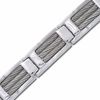 Thumbnail Image 2 of Three-Row Cable Bracelet in Stainless Steel - 8.25"