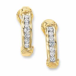 1.00 CT. T.W. Diamond &quot;X&quot; Earrings in 10K Gold