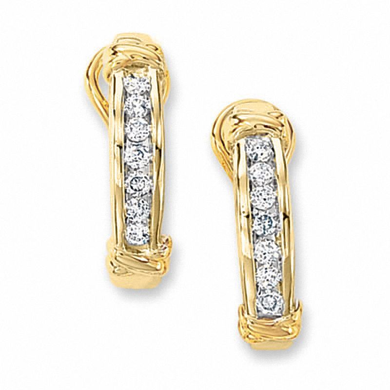1.00 CT. T.W. Diamond "X" Earrings in 10K Gold