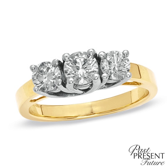 1.00 CT. T.W. Diamond Three Stone Anniversary Ring in 14K Gold