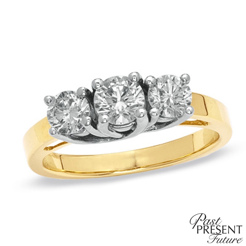 1.00 CT. T.W. Diamond Three Stone Anniversary Ring in 14K Gold