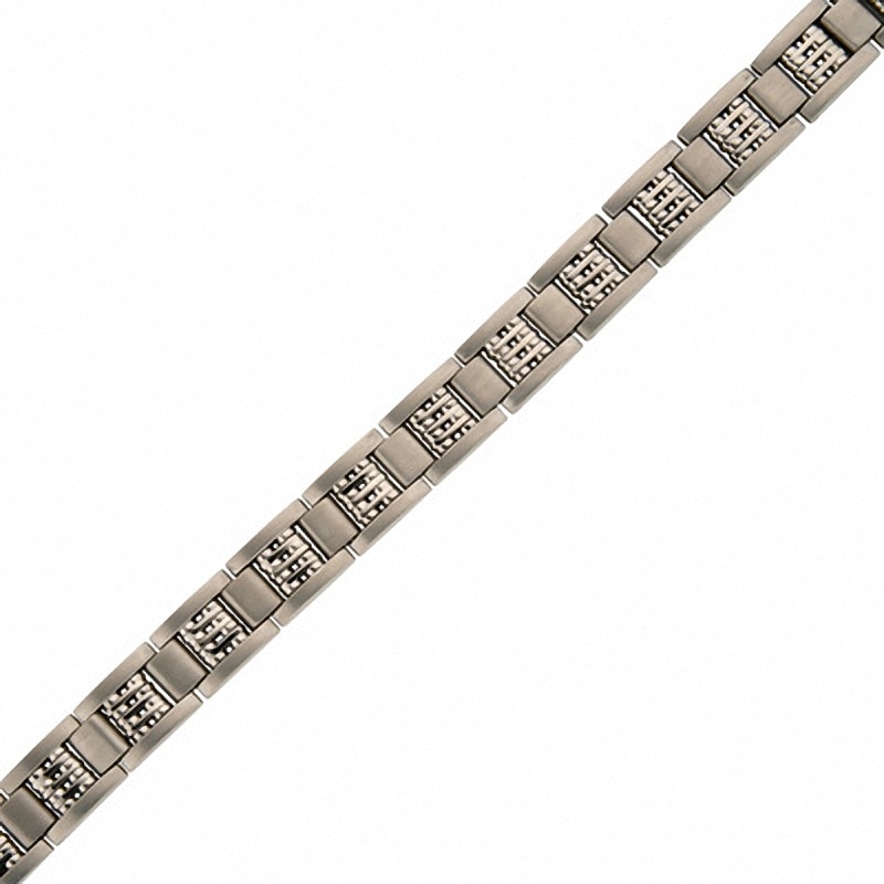 Men's Titanium Square Link Bracelet|Peoples Jewellers