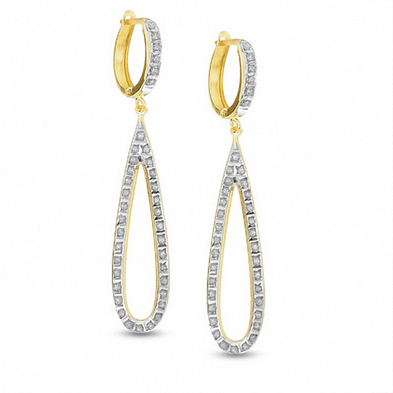 Diamond Fascination™ Open Teardrop Dangle Earrings in 14K Gold