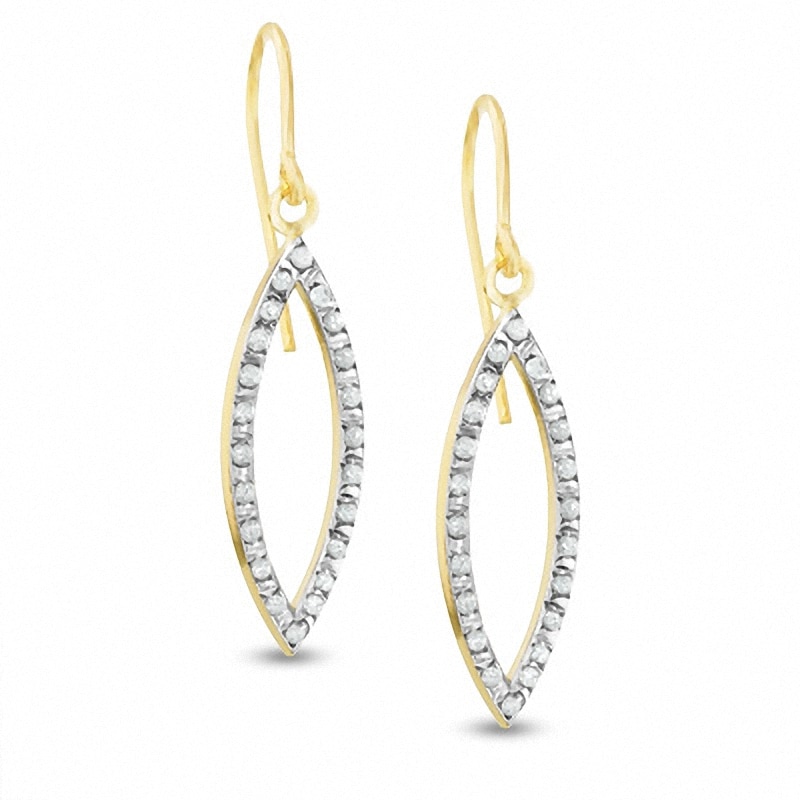 Diamond Fascination™ Marquise Dangle Earrings in 14K Gold