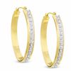 Thumbnail Image 1 of Diamond Fascination™ 14K Gold Small Oval Hoop Earrings