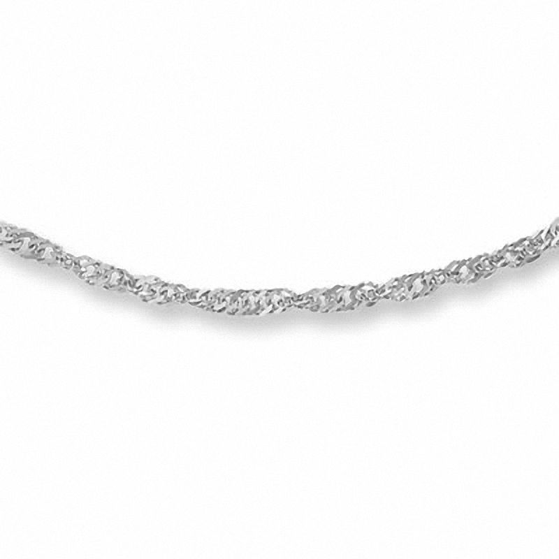 Ladies' 1.15mm Singapore Chain Necklace in 14K White Gold - 18"|Peoples Jewellers