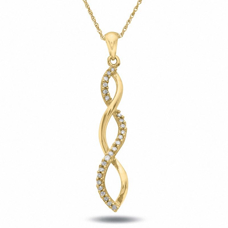 0.10 CT. T.W. Diamond Twine Pendant in 10K Gold