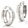 Thumbnail Image 1 of Diamond Fascination™ Small Round Hoop Earrings in 14K White Gold