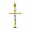 Thumbnail Image 0 of 10K Two-Tone Gold Triangular Crucifix Charm Pendant