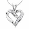 Thumbnail Image 0 of 0.25 CT. T.W. Diamond Crossover Heart Pendant in 10K White Gold