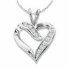 Thumbnail Image 1 of 0.25 CT. T.W. Diamond Crossover Heart Pendant in 10K White Gold