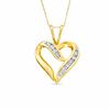 Thumbnail Image 1 of 0.50 CT. T.W. Diamond Channel Crossover Heart Pendant in 10K Gold