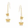 Thumbnail Image 1 of 14K Gold Butterfly Dangle Drop Earrings