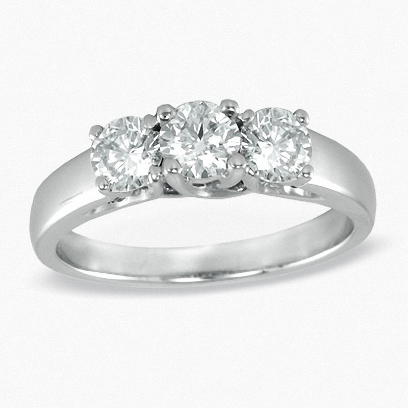Main Image 1 of 1.00 CT. T.W. Diamond Three Stone Ring in 14K White Gold