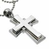 Thumbnail Image 1 of Simmons Jewelry Co. Men's 0.12 CT. T.W. Diamond Cross Pendant in Stainless Steel