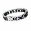 Thumbnail Image 1 of Simmons Jewelry Co. Men's Stainless Steel Cross Link Bracelet with Diamond Accent