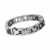 Thumbnail Image 1 of Simmons Jewelry Co. Men's Stainless Steel Cross Pattern Bracelet with Diamond Accent