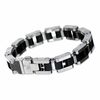 Thumbnail Image 0 of Simmons Jewellery Co. Men's Stainless Steel Bar Link Bracelet with Diamond Accent