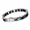 Thumbnail Image 1 of Simmons Jewelry Co. Men's Stainless Steel Cross Link Bracelet with Diamond Accent