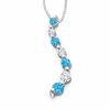 Thumbnail Image 1 of Journey Blue and White Topaz Pendant in 10K White Gold