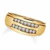 Thumbnail Image 0 of Men's 0.33 CT. T.W. Diamond Double Row Ring in 10K Gold