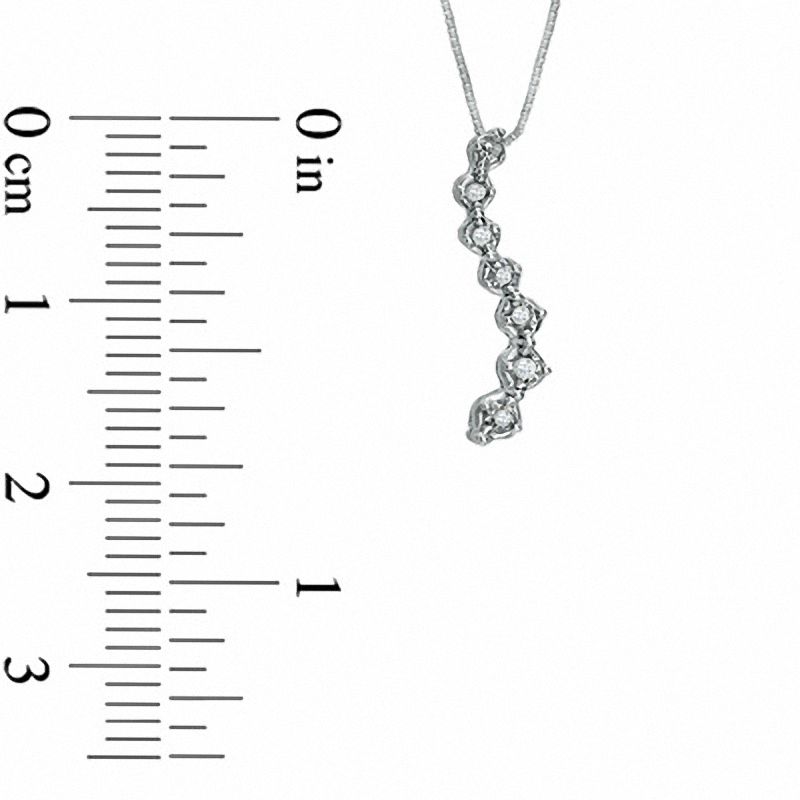 0.09 CT. T.W. Journey Diamond Curve Pendant in 10K White Gold