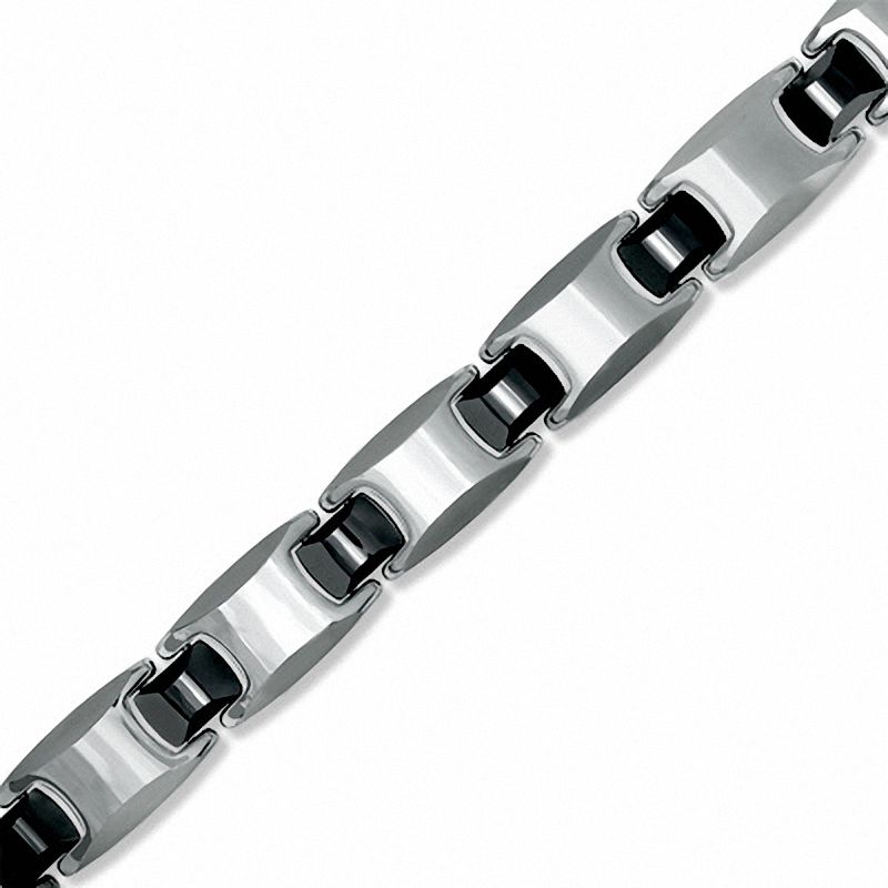 Men's Black Tungsten and Ceramic Bracelet|Peoples Jewellers