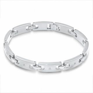 Men's Diamond Accent Bracelet in Stainless Steel - 8.25"