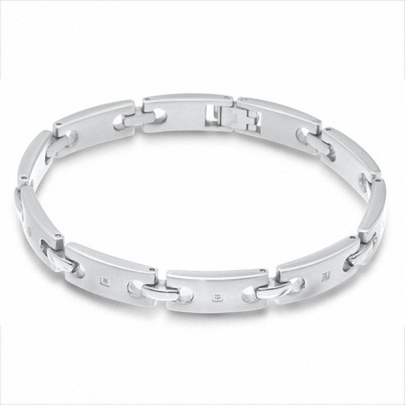 Men's Diamond Accent Bracelet in Stainless Steel - 8.25"|Peoples Jewellers